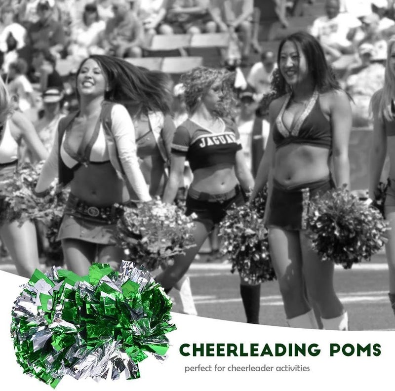 woobles Cheerleading Poms, Plastic Cheerleader Aerobics Pom Poms Pompoms for Dance Party School Sports Competition (1 Pair) - Image 2